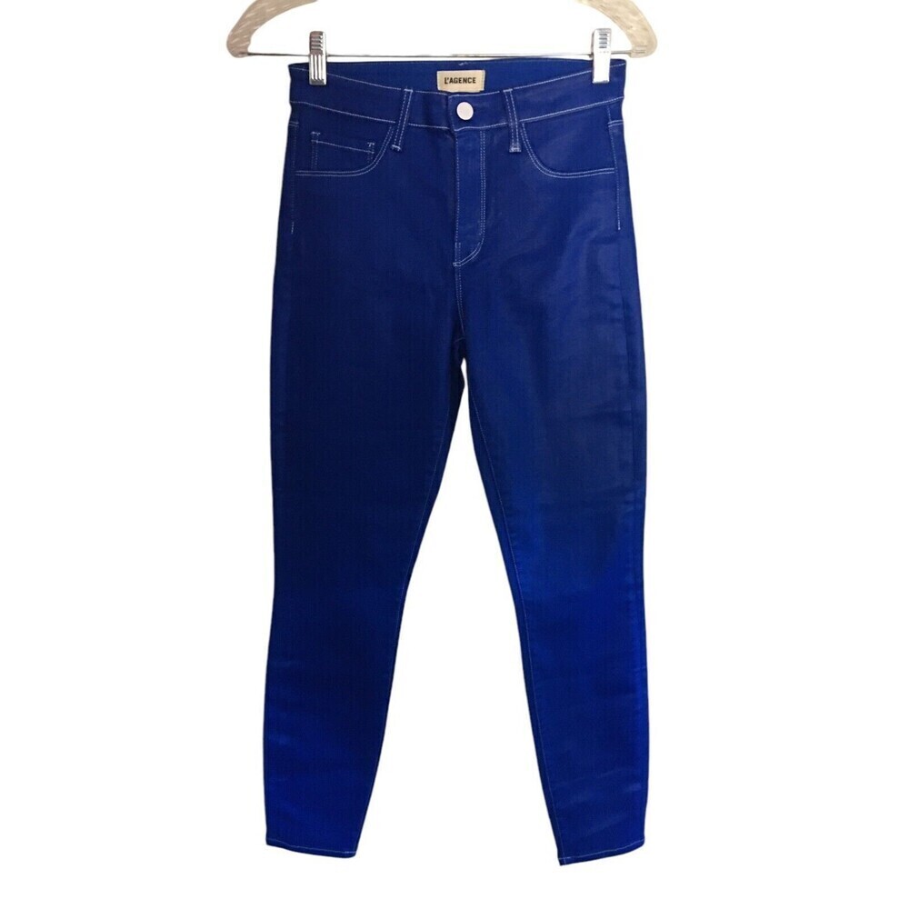 L'Agence Jeans Women's Size 25 Blue Cotton Blend Tapered Leg